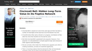 
                            12. Cincinnati Bell: Hidden Long-Term Value In Its Fioptics Network ...