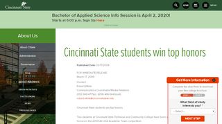 
                            11. Cincinnati State students win top honors | Cincinnati State