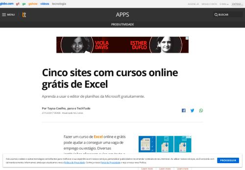 
                            13. Cinco sites com cursos online grátis de Excel | Produtividade | TechTudo