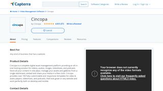 
                            13. Cincopa Reviews and Pricing - 2019 - Capterra