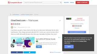 
                            2. CineChest.com - Trial scam, Review 654986 | Complaints Board