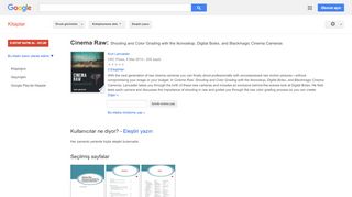 
                            12. Cinema Raw: Shooting and Color Grading with the Ikonoskop, Digital ... - Google Kitaplar Sonucu