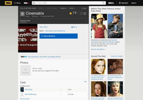 
                            10. Cinematrix (TV Series 2002–2004) - IMDb