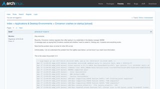 
                            4. Cinnamon crashes on startup [solved] / Applications & Desktop ...