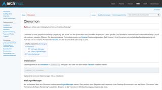 
                            7. Cinnamon – wiki.archlinux.de