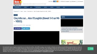 
                            10. Cinq infos sur… Alex O'Loughlin (Hawaii 5-0 sur M6 – VIDEO) - videos ...