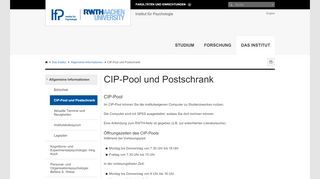 
                            8. CIP-Pool und Postschrank - RWTH AACHEN UNIVERSITY Institut für ...