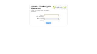 
                            4. CipherMail Email Encryption Gateway - Login