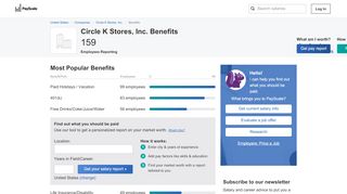 
                            10. Circle K Stores, Inc. Benefits & Perks | PayScale