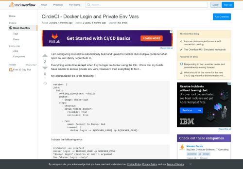 
                            9. CircleCI - Docker Login and Private Env Vars - Stack Overflow