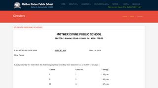 
                            6. Circulars - Mother Divine Public School