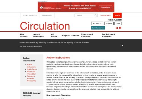 
                            3. Circulation | Instructions for Authors | AHA/ASA Journals