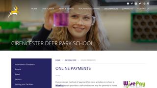 
                            8. Cirencester Deer Park School - Online Payments