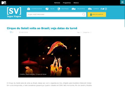 
                            11. Cirque du Soleil volta ao Brasil: Veja as datas | Blog Segue Viagem