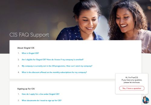 
                            4. CIS FAQ Support - Singtel