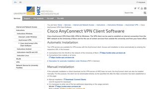 
                            8. Cisco AnyConnect VPN Client Software — Hochschulrechenzentrum