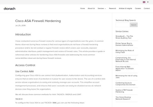 
                            7. Cisco ASA Firewall Hardening | Dionach