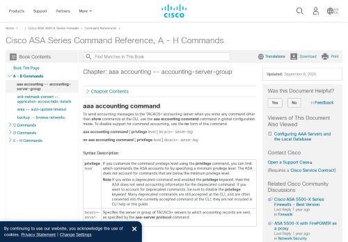 
                            1. Cisco ASA Series Command Reference, A - H Commands - aaa ...