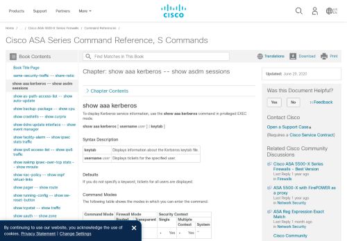 
                            4. Cisco ASA Series Command Reference, S Commands - show aaa ...