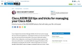 
                            8. Cisco ASDM GUI tips and tricks for managing your ... - Network World
