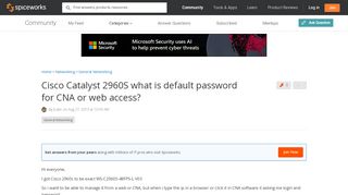 
                            3. Cisco Catalyst 2960S what is default password for CNA or web ...