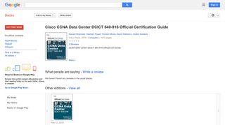 
                            12. Cisco CCNA Data Center DCICT 640-916 Official Certification Guide