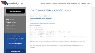 
                            11. Cisco Commerce Workspace (CCW) Consultant - Cranford Group