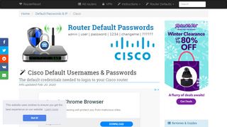 
                            10. Cisco Default Password, Login & IP List (updated February 2019 ...