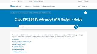
                            11. Cisco DPC3848V Advanced WiFi Modem - Guide | Shaw Support