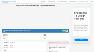 
                            6. Cisco DPC3925 Default Router Login and Password - Clean CSS