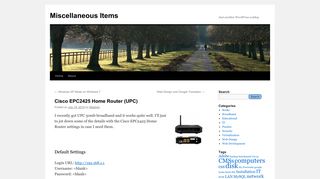 
                            8. Cisco EPC2425 Home Router (UPC) | Miscellaneous Items
