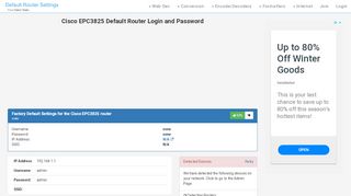 
                            2. Cisco EPC3825 Default Router Login and Password - Clean CSS