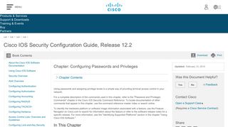 
                            2. Cisco IOS Security Configuration Guide, Release 12.2 - Configuring ...