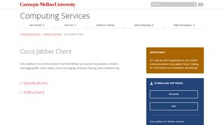 
                            12. Cisco Jabber Client - Computing Services - Carnegie Mellon ...