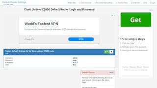 
                            6. Cisco Linksys X2000 Default Router Login and Password - Clean CSS