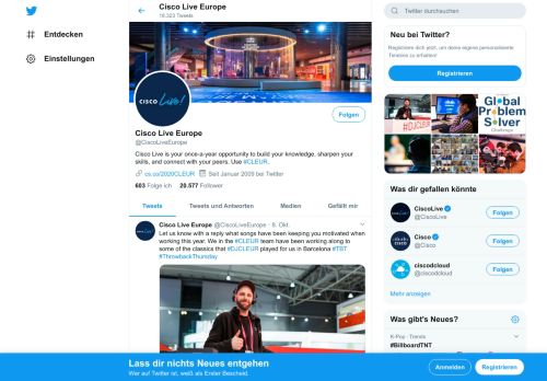 
                            5. Cisco Live Europe (@CiscoLiveEurope) | Twitter