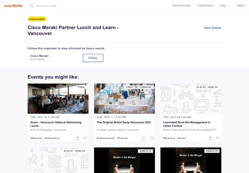
                            11. Cisco Meraki Partner Lunch and Learn - Vancouver Tickets, Thu, Oct ...