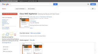 
                            8. Cisco NAC Appliance: Enforcing Host Security with Clean Access - Resultat for Google Books