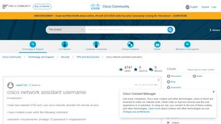 
                            3. cisco network assistant username - Cisco Community