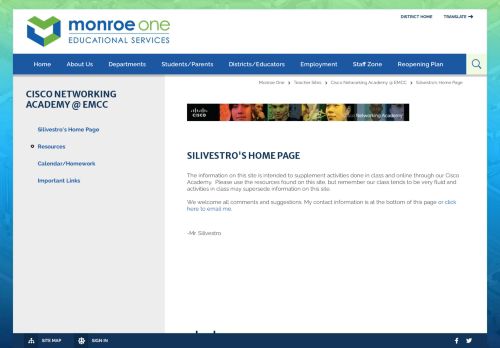 
                            8. Cisco Networking Academy @ EMCC / Silivestro's Home Page