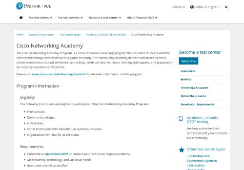
                            9. Cisco Networking Academy Program :: Pearson VUE