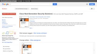 
                            7. Cisco Next-Generation Security Solutions: All-in-one Cisco ASA ... - Resultaten voor Zoeken naar boeken met Google