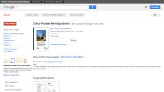 
                            13. Cisco Router Konfiguration.: Der praxisnahe Einstieg in Cisco IOS. - Google Books-Ergebnisseite