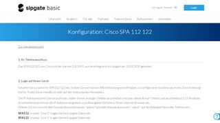 
                            4. Cisco SPA 112 122 - Konfigurationsanleitung für Ihr Telefon - sipgate ...