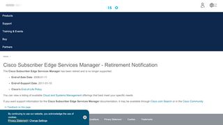 
                            7. Cisco Subscriber Edge Services Manager - Retirement Notification ...