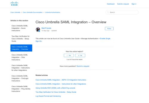 
                            9. Cisco Umbrella SAML Integration – Overview – Cisco Umbrella