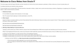 
                            6. Cisco WebEx from Oracle Global IT