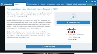 
                            10. Cisco-Webex - Now Meet with Up to Three for FREE! - TechRepublic