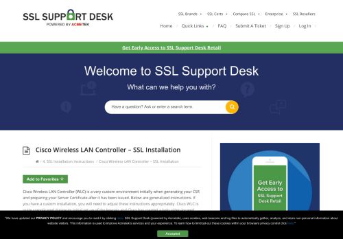 
                            12. Cisco Wireless LAN Controller - SSL Installation - - SSL Support Desk
