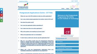 
                            12. CIT FAQs - Postgraduate Applications Centre CLG